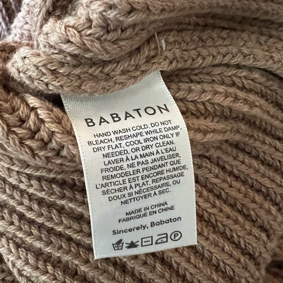 Aritzia Babaton Guell Slouchy Crop Turtleneck Sweater in Golden Camel Wool - XS - Picture 10 of 11